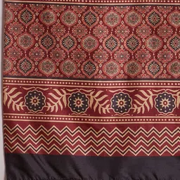 Mitera Ajrak Block Silk Blend Block Print Saree image 5