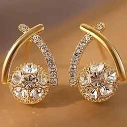 AKISON JEWELS Gold-Plated Artificial Stone Studs Earrings-image-53