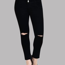 LINARIA Women Cotton Classic Skinny Fit Slash Knee Jeans-picture-8