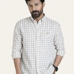 PERCH Men Slim Fit Opaque Checked Casual Shirt-image-40