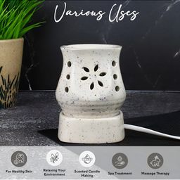 PEEPALCOMM 2Pcs White Electric Damru Shaed Diffuser With Mogra Oil - 10 ml Each image 3