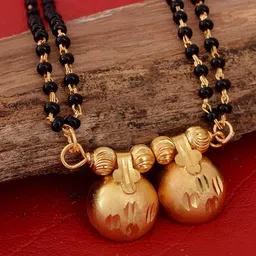 MEMOIR Gold-Plated Artificial Beads Mangalsutra-34