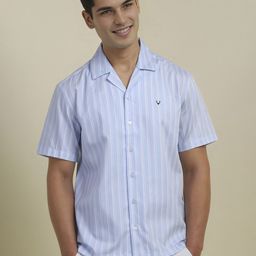 Allen Solly Men Relaxed FitCuban Collar Vertical Striped Cotton Casual Shirt-image-101