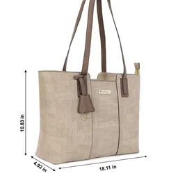 Mast & Harbour Textured Structured Tote Bag with Tasselled image 3