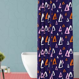 ArtzFolio Blue & Pink Printed Waterproof Shower Curtain-image-72