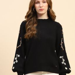 Global Republic Women Embroidered Crop Pullover-image-18