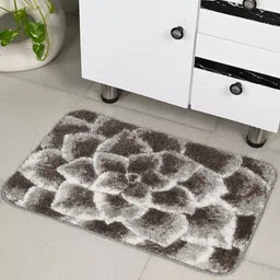 Saral Home Charcoal-Black & White Printed Anti-Skid Bath Rugs-16