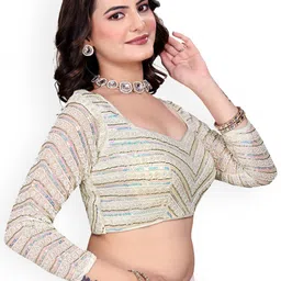 Ansar Creation Embroidered Saree Blouse image 2