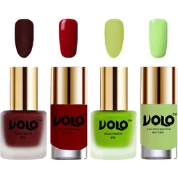 VOLO Set Of 4 Velvet Matte & Extra Shine Nail Polish - 8 ml Each & 9ml Each-23-39-31-28-45