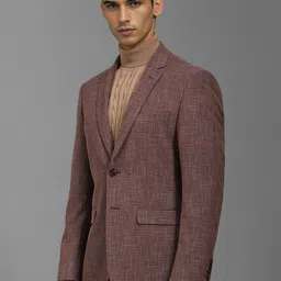 Louis Philippe Self Design Slim Fit Single-Breasted Formal Blazer image 2