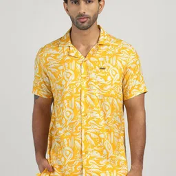 Royal Enfield Men Floral Printed Cuban Collar Casual Shirt-picture-33