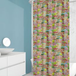 ArtzFolio Brown & Green Printed Waterproof Shower Curtain-image-66
