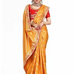 jayant creation Mustard Silk Blend Sarees-picture-42