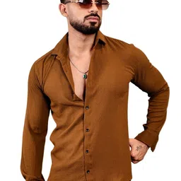IKON FASHION Men Original Slim Fit Solid Spread Collar Casual Shirt-picture-2