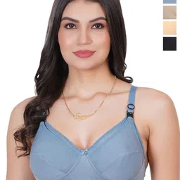 Liigne Pack Of 4 Full Coverage Non Padded Maternity Bra-11