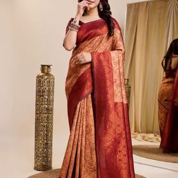 AVANTIKA FASHION Ethnic Motifs Woven Design Zari Pure Silk Banarasi Saree-image-75