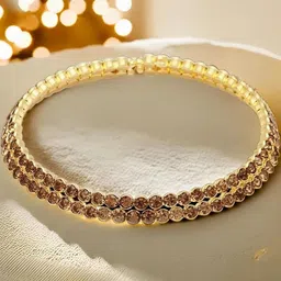 Dressberry Gold Plated Double Line AD Stone Adjustable Golden Choker Necklace-26