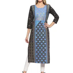 ZARISTAA Women Printed Pure Cotton Straight Kurta-image-73