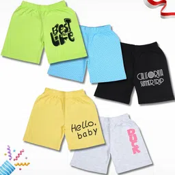 WORTON FASHION Kids 5Pc Typography Printed Shorts-picture-7
