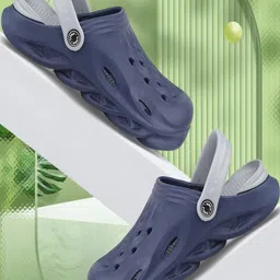 JACKRUNNER Men Navy Blue EVA Clogs-image-21