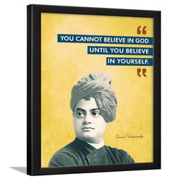 Chaka Chaundh Yellow Swami Vivekananda Motivational Wall Art-picture-44
