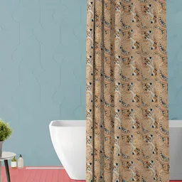 ArtzFolio Brown and Black Paisley Printed Waterproof Shower Curtain-picture-9