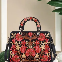 EVEDA Women Floral Printed Structured Satchel Bag-13
