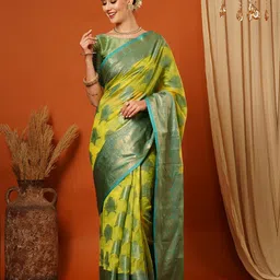 WINKLECART Woven Design Zari Pure Silk Banarasi Saree-image-74
