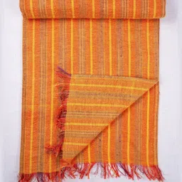 Ratan Cart Orange-Color & Brown Striped Cotton Rectangular Table Runner image 4