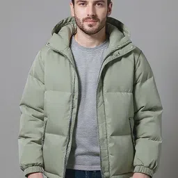 Mast & Harbour Men Hooded Solid Puffer Jacket-picture-40