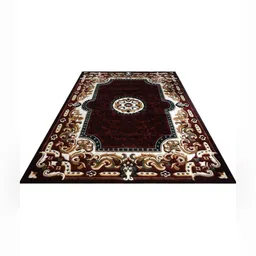 Samjeeda Handloom carpets Black Geometric Anti-Skid Polyester Carpet-image-84