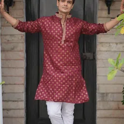 Studd Muffyn Ethnic Motifs Woven Design Kurta-image-34