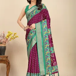 J 6 DESIGNER Woven Design Zari Silk Cotton Handloom Saree-picture-27