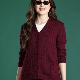 Cayman Cable Knit Woollen Cardigan-picture-33
