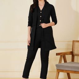 Stitchinc Powergame V-Neck Cotton Linen Waistcoat With Trouser & Jacket-image-94