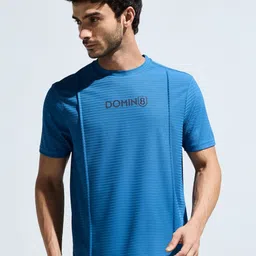 DOMIN8 Men Self Design Round Neck Slim Fit T-shirt-image-9