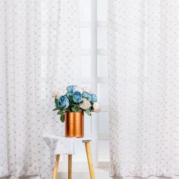 Parda Online Gold-Toned 2 Pieces Sheer Window Curtain-48