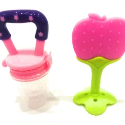 â¢ Fruit Shape Silicone Teether with Fruit Pacifier for Baby/Infant/Toddler (Combo Saver Pack of 2) Soother-5