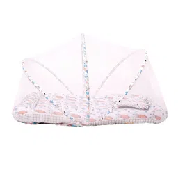 TIDY SLEEP Kids Blue & Pink Printed Baby Bed Set With Mosquito Net-34