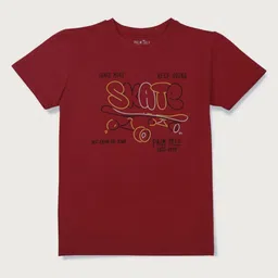 Palm Tree Boys Typography Printed Round Neck Cotton T-shirt-image-74