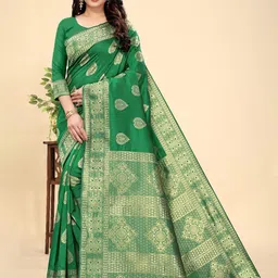 MORDEN MUSE Woven Design Paisley Print Zari Work Banarasi Saree-picture-34
