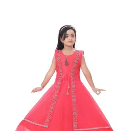 Zenat Red Polyester Dresses-55