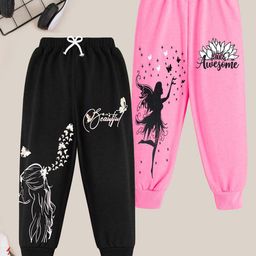 KUCHIPOO Girls Pack Of 2 Mid-Rise Joggers-image-51