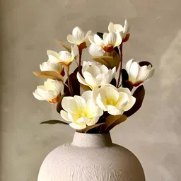 Mason Home White & Brown Yulan Magnolia Artificial Flower-75