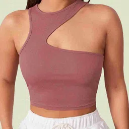 SSTAIR Women Ribbed Cut Out Sleeveless Crop Top-picture-40