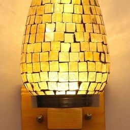 1ST TIME Black & Gold-Toned Textured Glass Cylinder Shaped Wall Lamp-picture-26