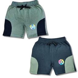 Seyor Boys Pack Of 2 Cotton Relaxed Fit Colourblocked Mid-Rise Casual Shorts-image-27