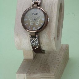 VIRAKTI Women Brass Printed Dial & Embellished Straps Analogue Watch H-12-BROWN-image-24