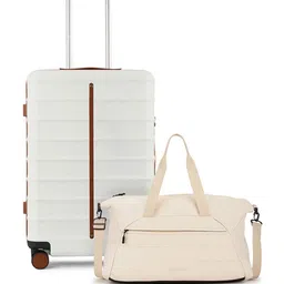Assembly Textured Hard-Sided Cabin Trolley Bag With Duffle Bag-6