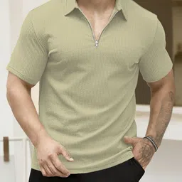 VOGAAN Men Solid Polo Collar T-shirt-picture-37